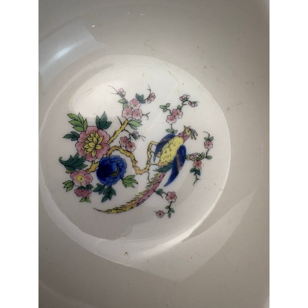 Vintage Syracuse China Bird of Paradise Floral Set of 2 Ashtrays Ceramic - Picture 4 of 5